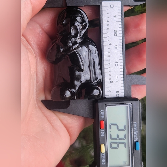 Black Obsidian Ghostface Crystal Carving - Picture 7 of 7